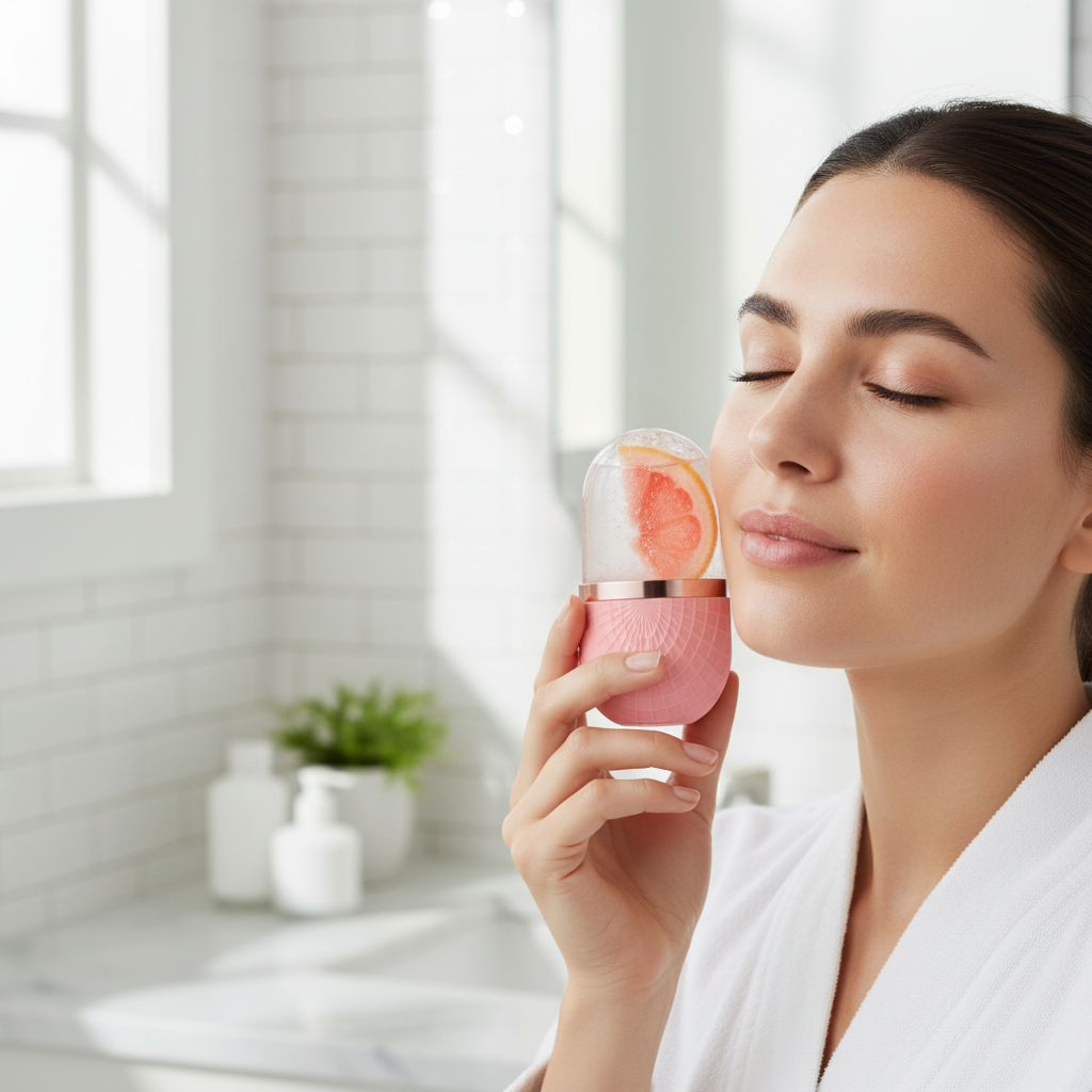 Face & Eye Ice Roller in rose pink